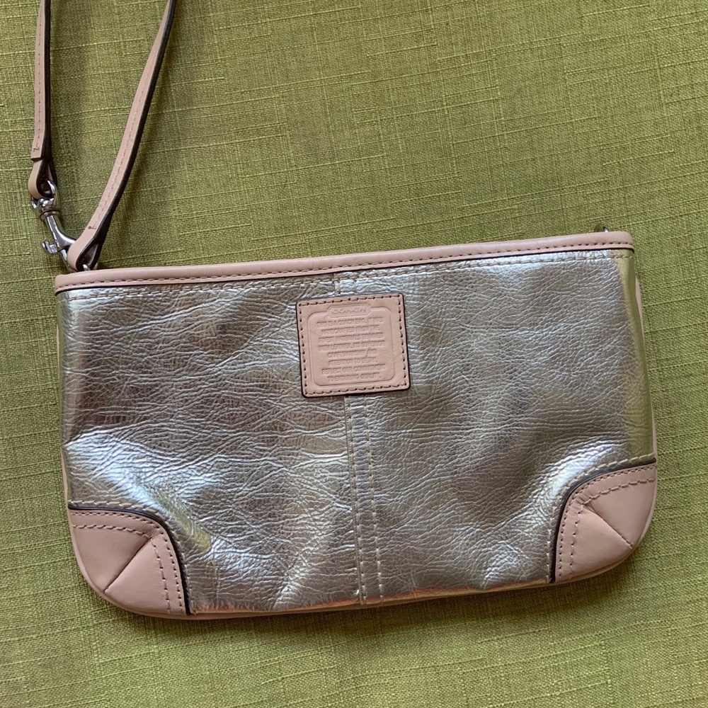 Metallic Coach Wristlet